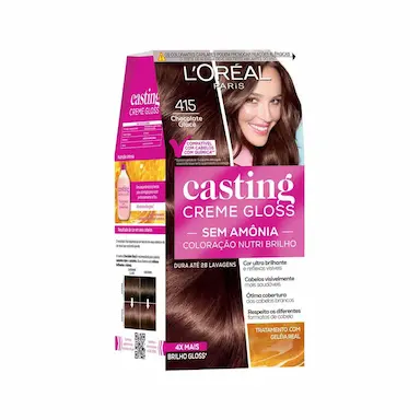 Tinta de Cabelo Casting Creme Gloss de L’Oréal Paris 415 Chocolate Glacê 246g
