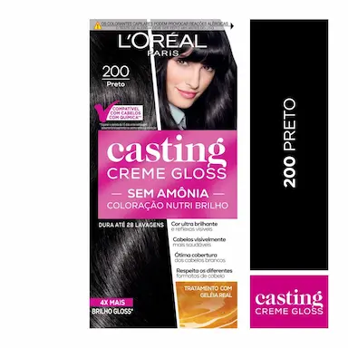 Tinta de Cabelo Casting Creme Gloss de L’Oréal Paris 200 Preto 246g