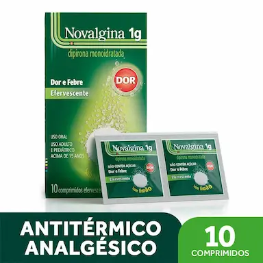 Novalgina Dipirona Monoidratada 1g 10 comprimidos efervescentes sabor limão