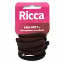 Elástico para Cabelo Ricca Basics Fashion sem Metal com 6 unidades