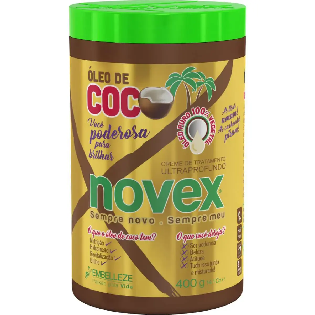 Creme de Tratamento Condicionante Novex Óleo de Coco com 400g