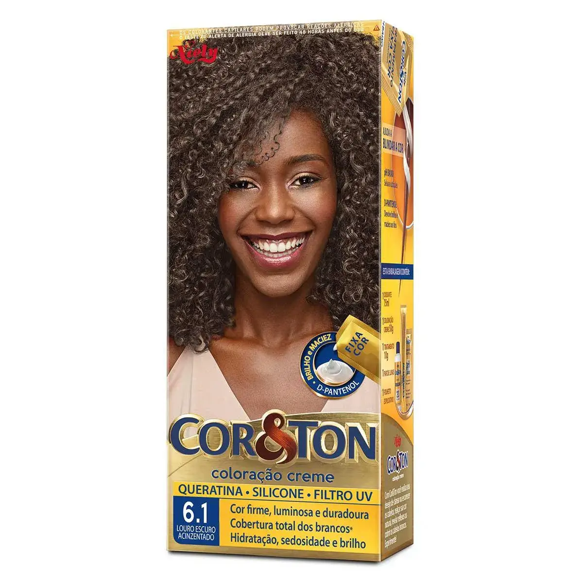Tintura Cor&Ton Niely 6.1 Louro Escuro Acinzentado