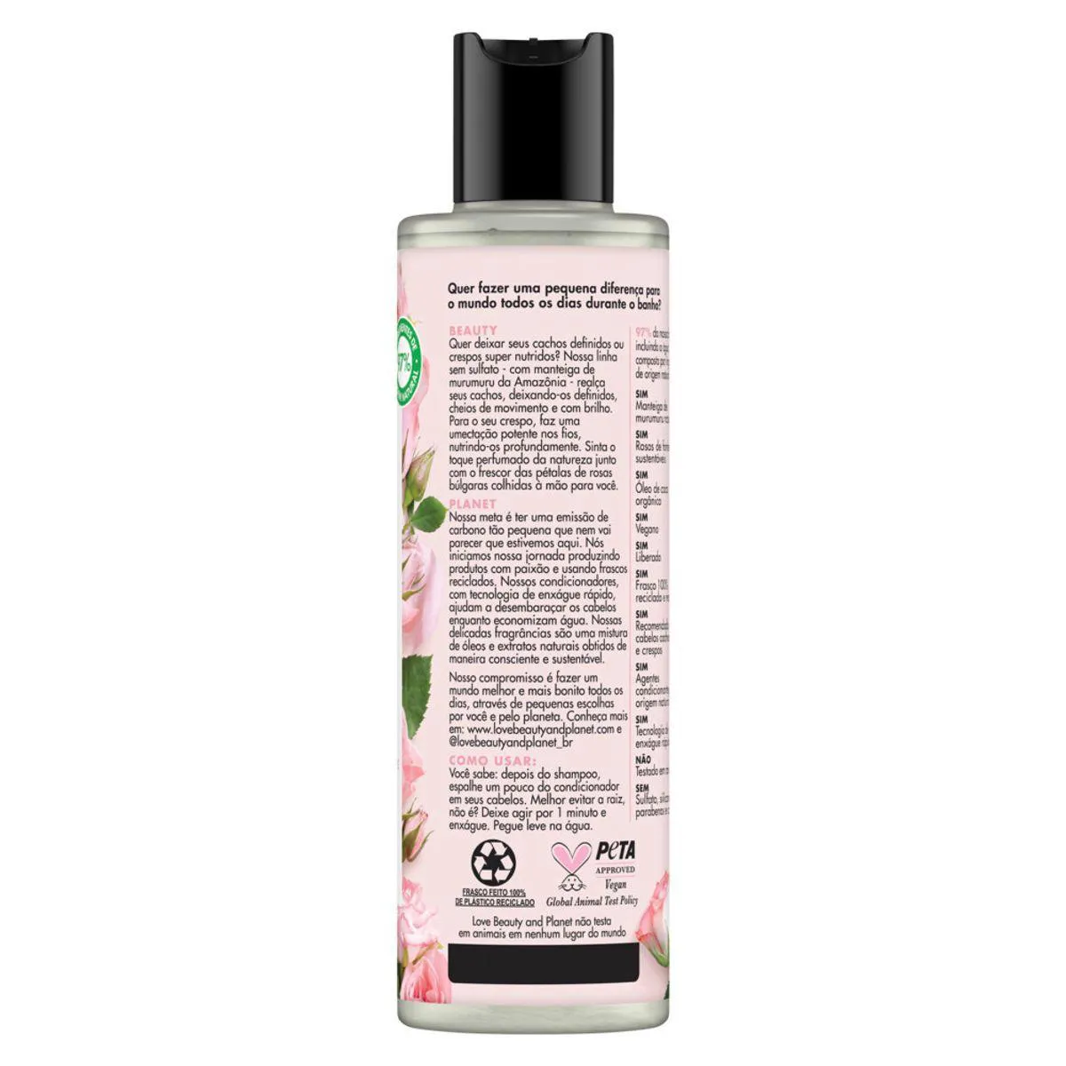 Condicionador Love Beauty And Planet Curls Intensify Murumuru & Rosa Cabelos Cacheados com 300ml