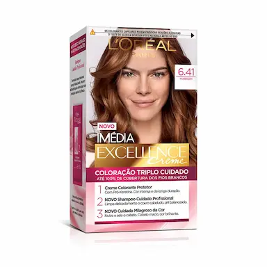Tintura Permanente Imédia Excellence Creme 6.41 Marrom com 1 Unidade