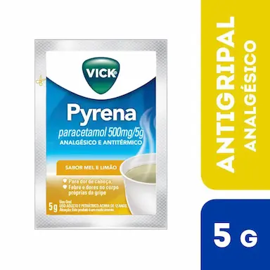 Vick Pyrena Paracetamol 500mg/5g Sabor Mel e Limão Pó para Solução Oral 5g