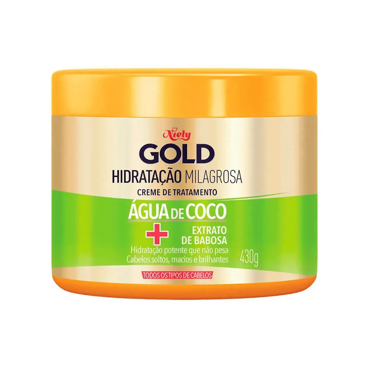 Creme de Tratamento Niely Gold Hidratação Milagrosa Água de Coco com 430g