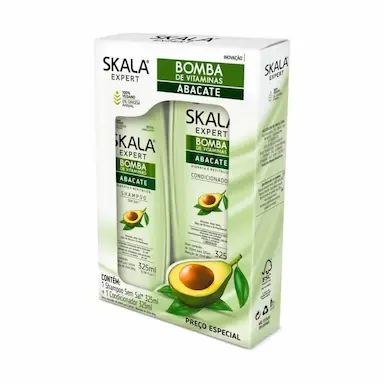 Kit Skala Expert Bomba de Vitaminas Abacate com 1 Shampoo + 1 Condicionador com 325ml cada