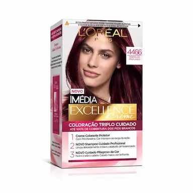 Tintura Permanente Imédia Excellence Creme 4466 Vermelho Profundo com 1 unidade