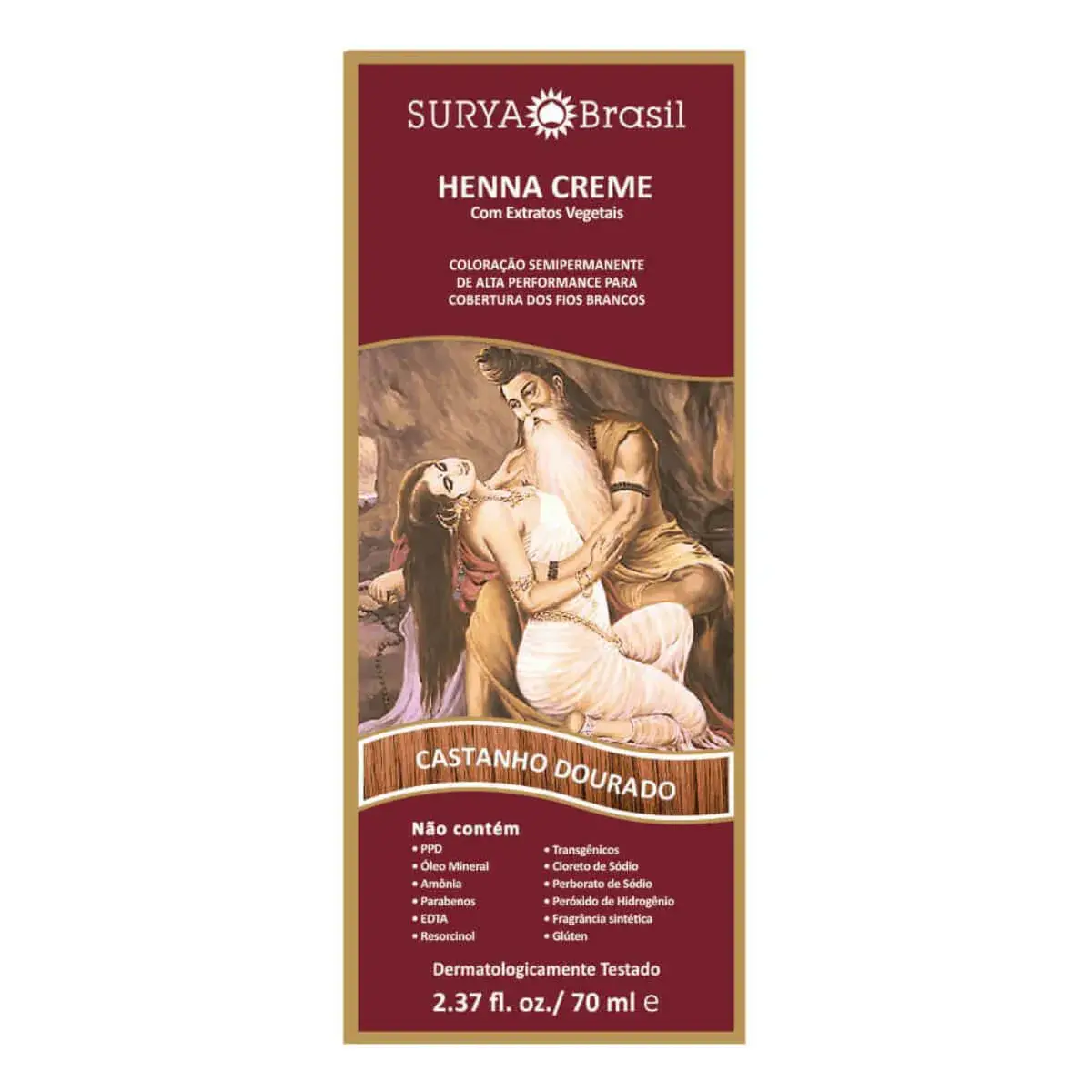 Henna Creme Surya Brasil Castanho Dourado com 70ml