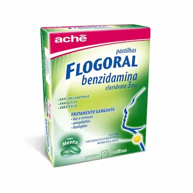 Pastilha Flogoral Sabor Menta 8 unidades