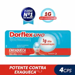Dorflex Uno Dipirona Monoidratada 1g 4 comprimidos