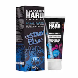 Kit 1 Tonalizante Keraton Hard Colors Ecstasy Blue + 2 Tonalizante Kert Keraton Hard Colors Insane Pink com 100g + 3 Tonalizante Kert Keraton Hard Colors Panty Rose com 100g