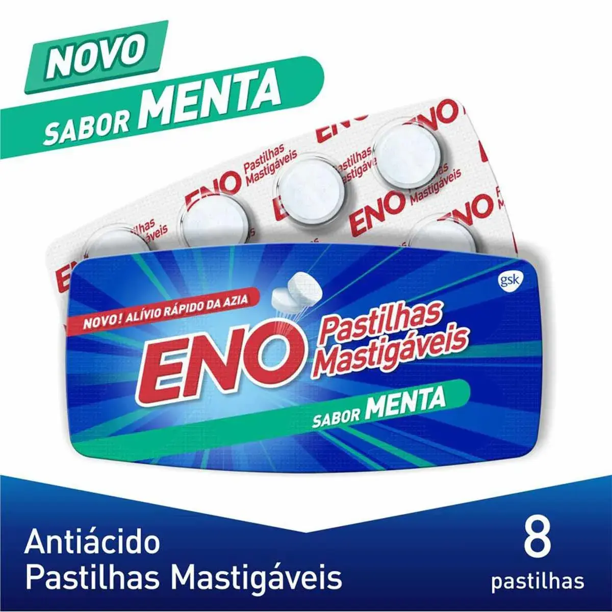Eno Sabor Menta 8 pastilhas mastigáveis