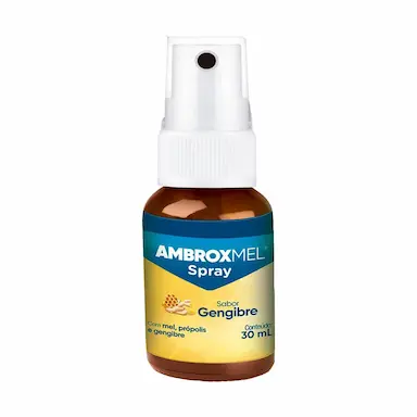 Spray para Garganta Extrato de Mel, Própolis e Gengibre Ambroxmel Sabor Gengibre 30ml