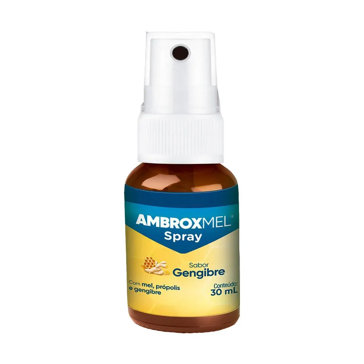 Spray para Garganta Extrato de Mel, Própolis e Gengibre Ambroxmel Sabor Gengibre 30ml