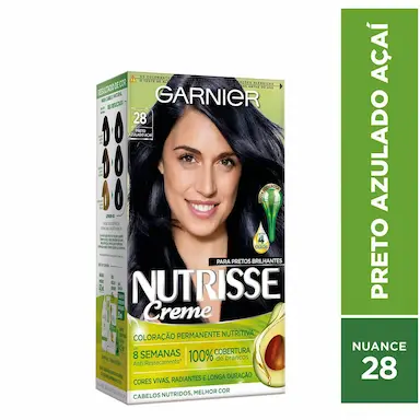 Tintura Nutrisse Creme 28 Preto Azulado Açaí com 1 Unidade