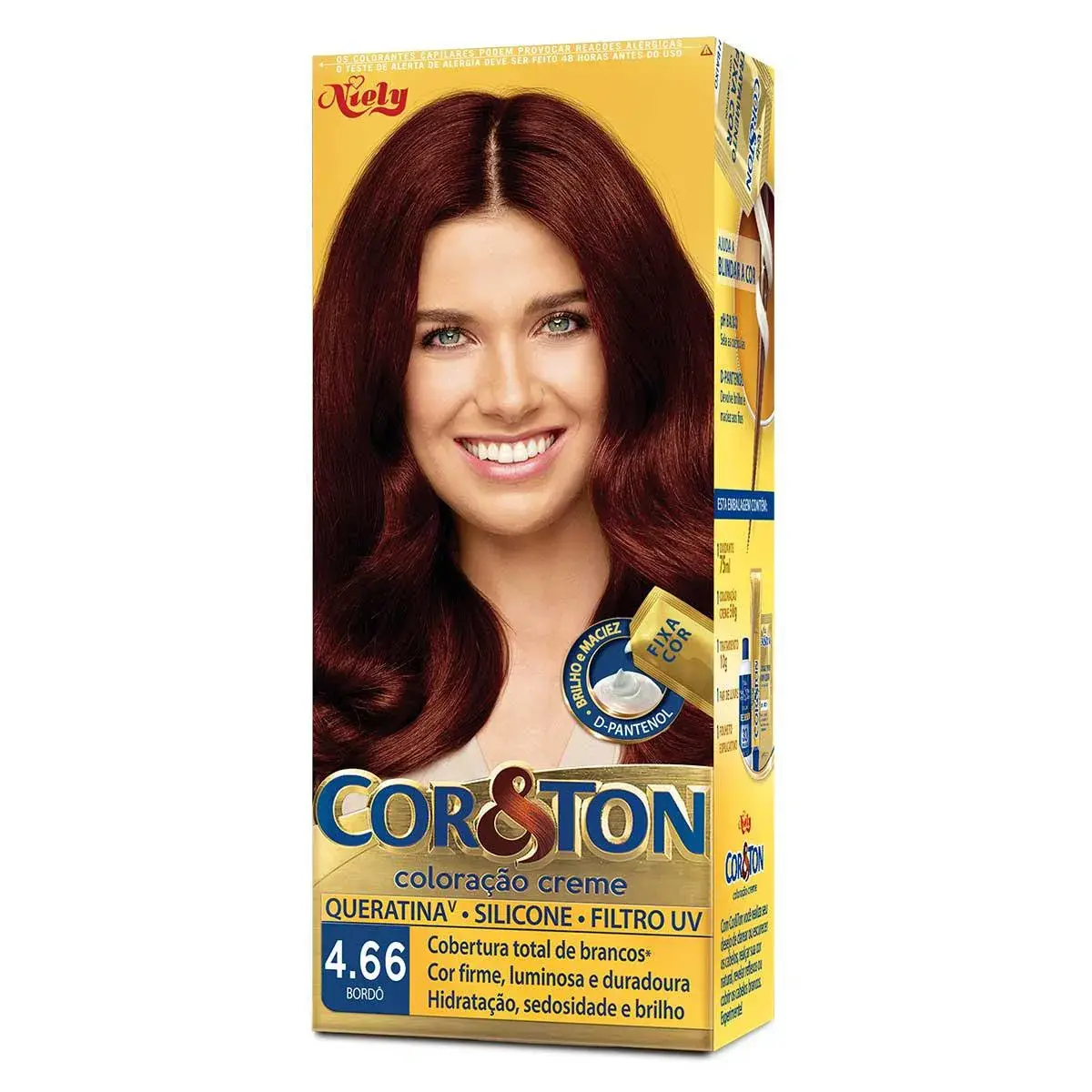 Tintura Cor&Ton Niely 4.66 Bordô com 1 Unidade