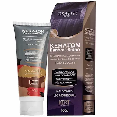 Tonalizante Keraton Banho de Brilho Cor Grafite Cinza com 100g