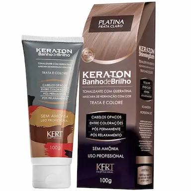 Banho de Brilho Keraton Platina/Prata Claro com 100g