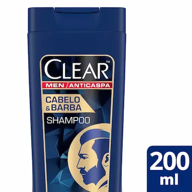 Shampoo Anticaspa Clear Men Cabelo&Barba com 200ml