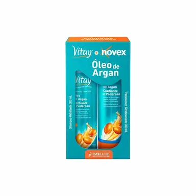 Kit Novex Óleo de Argan Shampoo Vitay 300ml + Condicionador 300ml