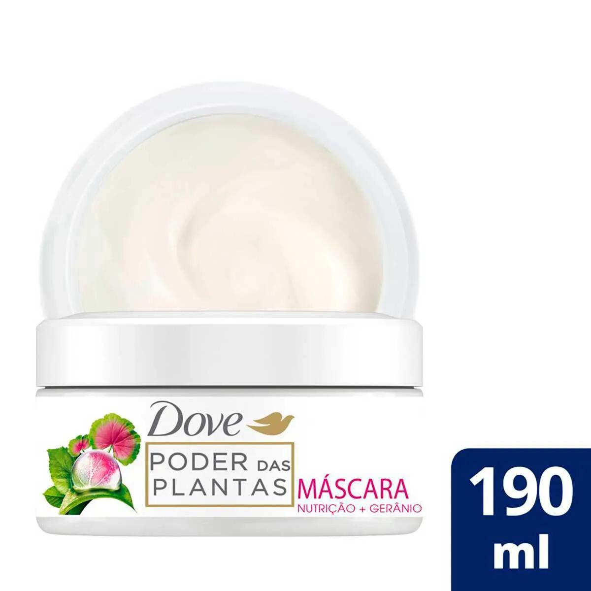 Máscara Capilar Dove Poder das Plantas Nutrição + Gerânio com 190ml