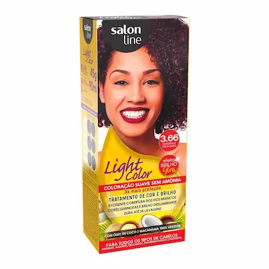 Coloração Suave Salon Line Light Color 3.66 Bordeaux Profundo com 1 unidade