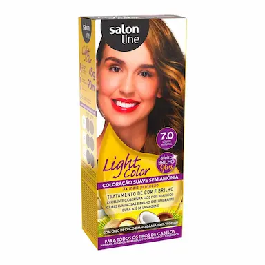 Coloração Suave Salon Line Light Color 7.0 Louro Natural com 1 unidade