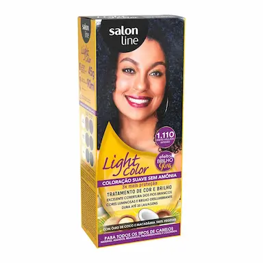Coloração Suave Salon Line Light Color 1.110 Preto Azulado Intenso com 1 Unidade