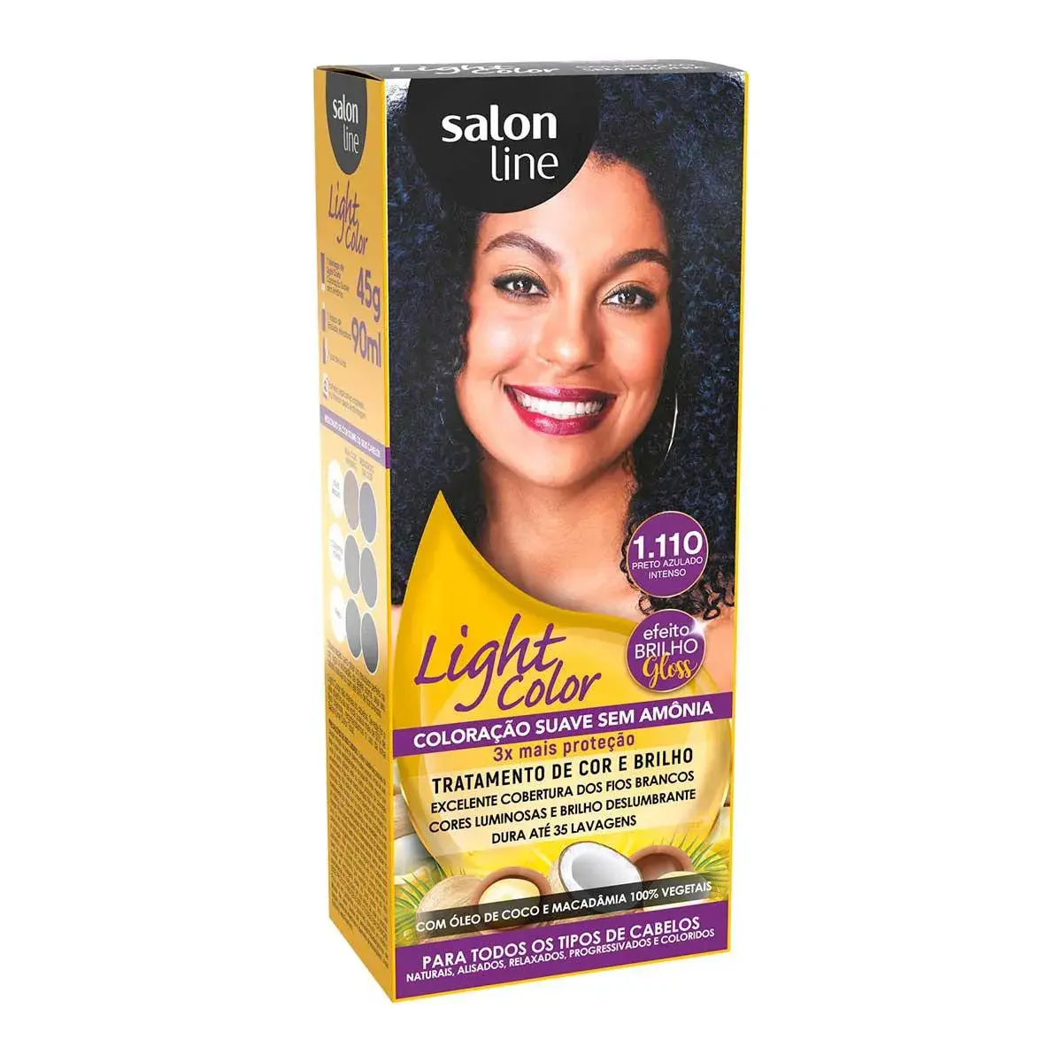Coloração Suave Salon Line Light Color 1.110 Preto Azulado Intenso com 1 Unidade