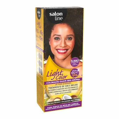 Coloração Suave Salon Line Light Color 5.560 Castanho Claro Acaju Avermelhado com 1 unidade