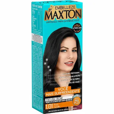Tintura Creme Maxton 1.01 Preto Carvão com 1 Unidade