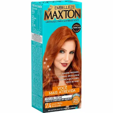 Tintura Creme Maxton 7.4 Louro Médio Acobreado com 1 Unidade
