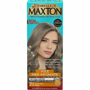 Tintura Creme Maxton 7.1 Louro Cinza Médio com 1 Unidade