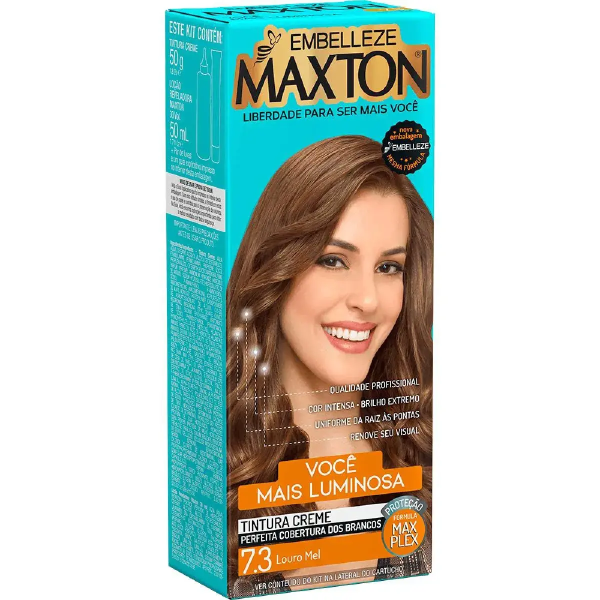 Tintura Creme Maxton 7.3 Louro Mel com 1 Unidade