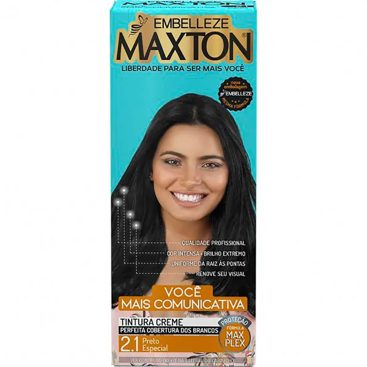 Tintura Creme Maxton 2.1 Preto Especial com 1 Unidade