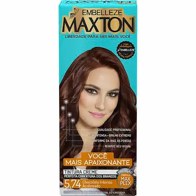 Tintura Creme Maxton 5.74 Chocolate Intenso Acobreado com 1 Unidade