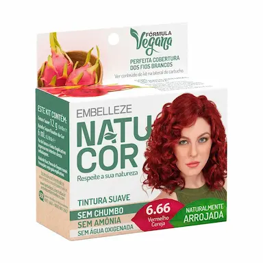 Tintura Suave Natucor 6.66 Vermelho Cereja com 1 Unidade