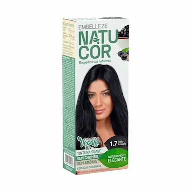 Tintura Suave Natucor 1.7 Preto Azulado com 1 Unidade