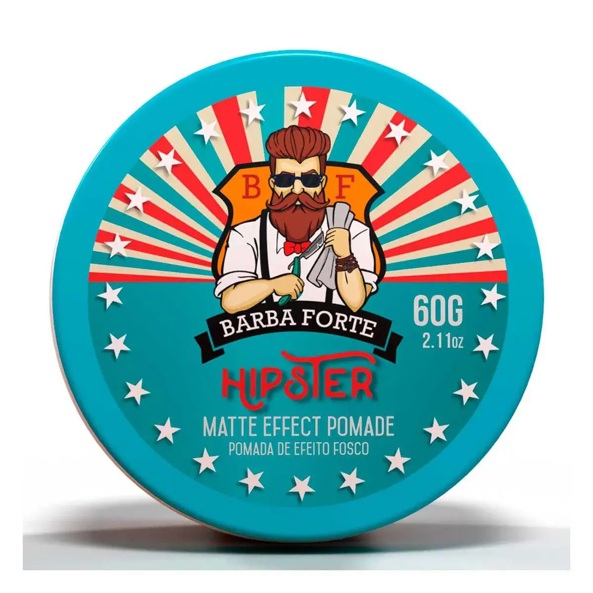 Pomada Modeladora para Cabelo Barba Forte Hipster Matte Effect com 60g