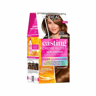 Tinta de Cabelo Casting Creme Gloss - Poder Iluminador de L’Oréal Paris 632 Brigadeiro de Caramelo 230g