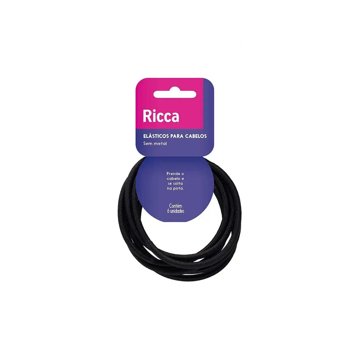 Elástico para Cabelo Ricca Volume Hair Sem Metal 6 unidades