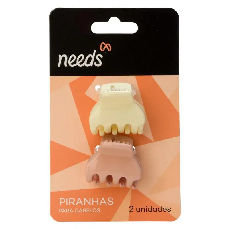 Kit Piranha de Cabelo Needs Colorida Perolada Tamanho P 2 unidades