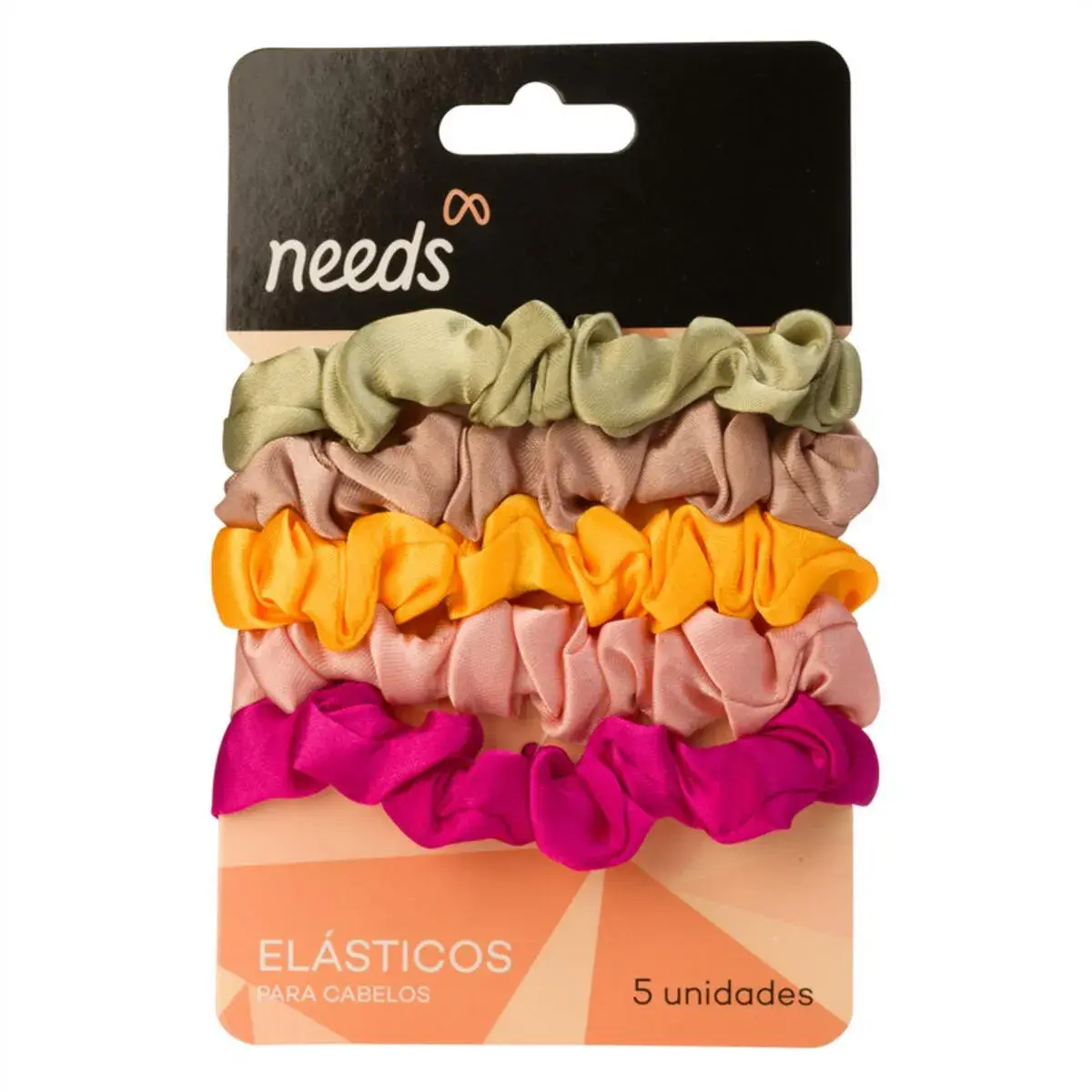 Conjunto de Elásticos de Cabelo Scrunchie Needs Multicolotidos 5 unidades