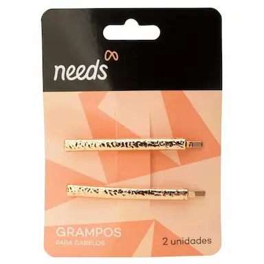 Grampos para Cabelos Needs Metal com Textura 2 Unidades