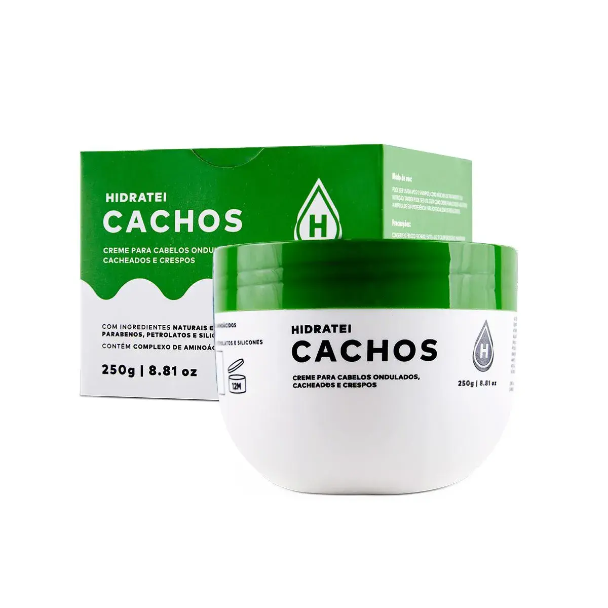 Creme Hidratei Cachos Cabelos Ondulados, Cacheados e Crespos 250g