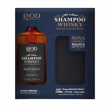 Shampoo QOD Whisky Black Collection 220ml + Carteira Mágica