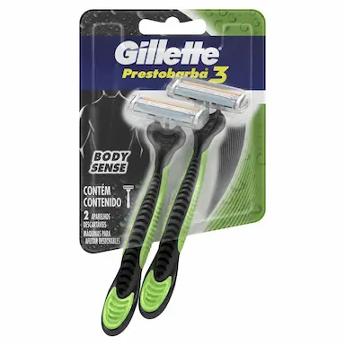 Gillette Prestobarba 3 Body Sense Barbeador Descartável com 2 unidades