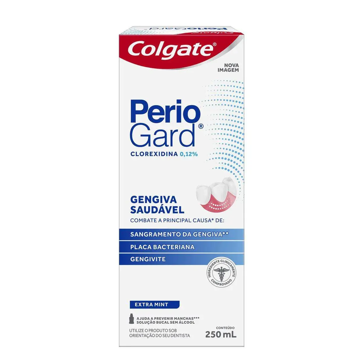 Enxaguante Anitsséptico Bucal Colgate PerioGard Extra Mint Sem Álcool com 250ml