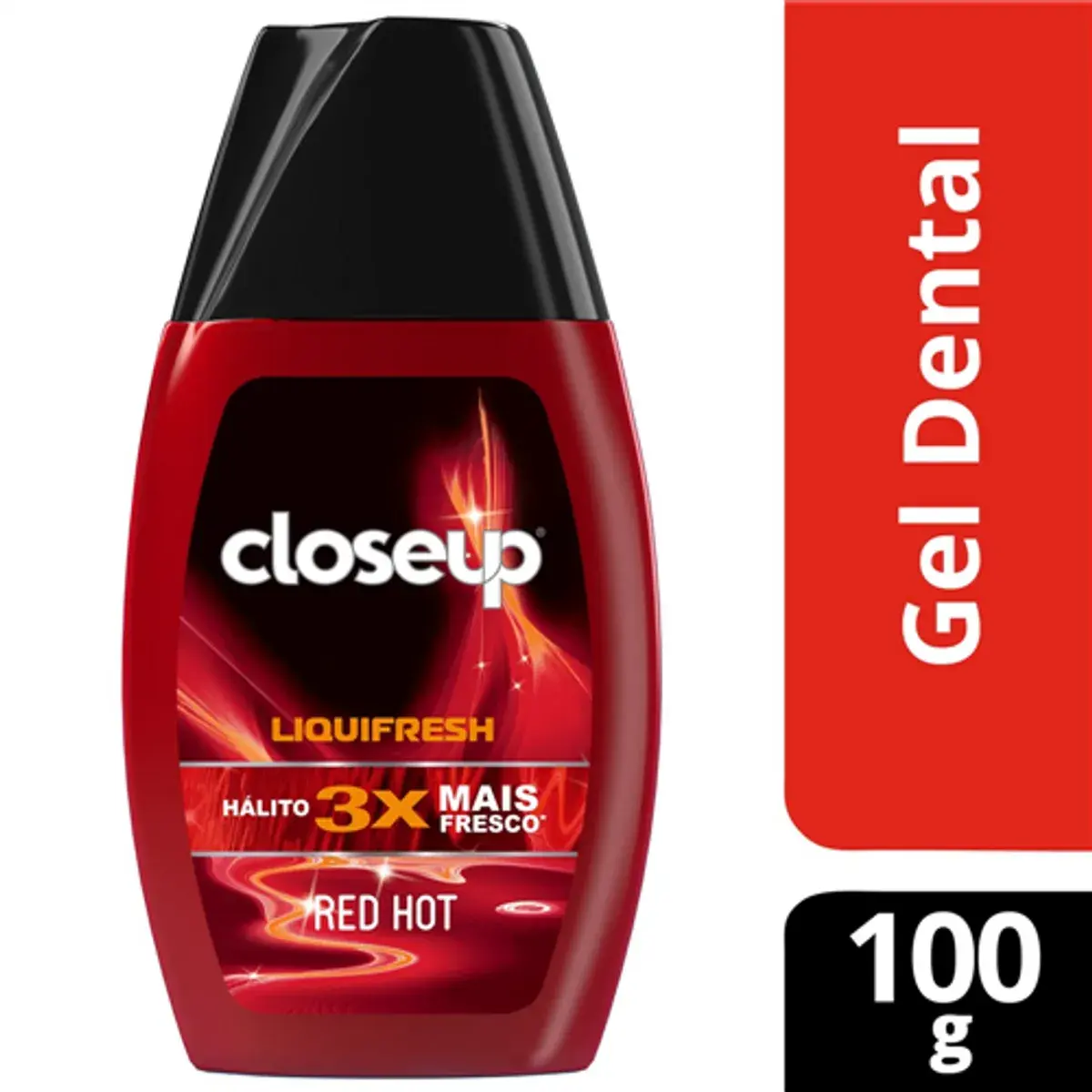 Pasta de Dente em Gel Closeup Liquifhesh Red Hot com Flúor de 100g